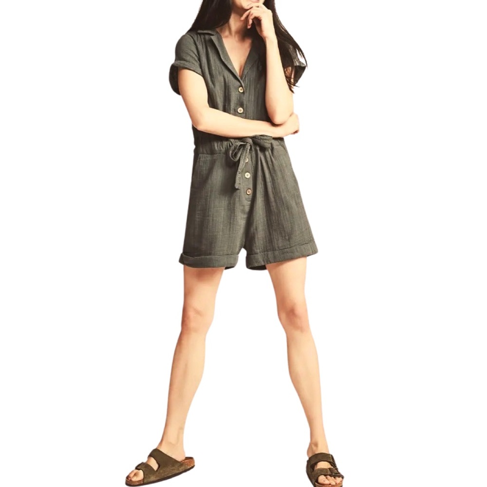 Faherty Dark Gray Romper
